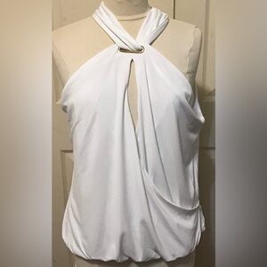INC Xlarge Elegant White Halter Top